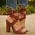 cheap Women&#039;s Sandals-Women&#039;s PU(Polyurethane) Spring &amp;  Fall / Spring &amp; Summer Sweet / Minimalism Sandals Chunky Heel Open Toe Buckle Black / Brown