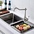 billige Køkkenarmaturer-Køkken Vandhane - To Håndtag et hul Nikkel Børstet Standard Tud Centersat Moderne Kitchen Taps