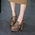 cheap Women&#039;s Heels-Women&#039;s Heels Chunky Heel Round Toe Classic British Daily Party &amp; Evening PU Black / Khaki / Brown