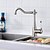 abordables Grifería de cocina-Grifería de Cocina - Dos manijas de un agujero Níquel Cepillado Boquilla estándar Conjunto Central Moderno Kitchen Taps