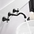 お買い得  壁掛け水栓金具-バスルームのシンクの蛇口 - 壁取り付け / 広範囲に電気メッキされた壁取り付け式 2 つのハンドル 3 つの穴bath taps
