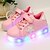 billiga LED-skor för barn-Flickor LED / Lysande skor PU Sneakers Småbarn (9m-4ys) / Lilla barn (4-7år) Självlysande Vit / Svart / Rosa Vår / Höst / Gummi