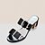 cheap Women&#039;s Sandals-Women&#039;s Sandals Block Heel Sandals Plaid Chunky Heel Open Toe Comfort Dress PU Summer White Black
