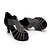 זול נעליים לטיניות-Women&#039;s Latin Shoes Satin Zipper Heel Rhinestone Cuban Heel Customizable Dance Shoes Black / Performance / Leather