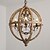 billige Stearinlysdesign-62 cm Candle Style Chandelier Wood / Bamboo Globe Drum Vintage Traditional / Classic 220-240V