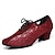 abordables Zapatos de baile para entrenar-Mujer Zapatos de Jazz Baile en línea Rendimiento Tacones Alto Encaje Tul Un Color Talón grueso Cordones Tira de tobillo Negro Rojo Marrón