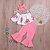 baratos Conjuntos de bebé meninas-Baby Girls&#039; Basic Print Sleeveless Short Clothing Set Blushing Pink / Toddler