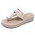 cheap Women&#039;s Sandals-Women&#039;s Slippers &amp; Flip-Flops Wedge Heel Open Toe Casual Vintage Daily Beach PU Summer Almond / Black / Khaki