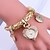 abordables Relojes de Cuarzo-Lindo reloj de pulsera de corazón de plata dorada estilo chica mujer corazón banda de acero pulsera amante reloj regalo para novia