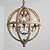 billige Stearinlysdesign-62 cm Candle Style Chandelier Wood / Bamboo Globe Drum Vintage Traditional / Classic 220-240V