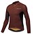 cheap Women&#039;s Cycling Clothing-SANTIC Men&#039;s Long Sleeve Cycling Jersey Winter Elastane Polyester Coffee Solid Color Bike Jersey Top Mountain Bike MTB Road Bike Cycling UV Resistant Quick Dry Moisture Wicking Sports Clothing Apparel