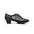 זול נעליים לטיניות-בגדי ריקוד נשים נעליים לטיניות התאמן בנעלי נעלי ריקוד מפלגה הדרכה הצגה סנדלי שרוכים סנדלי רצועות עקבים תחרה דוגמא \ הדפס טול עקב עבה שחור זהב