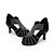 cheap Latin Shoes-Women&#039;s Latin Shoes Satin Zipper Heel Rhinestone Cuban Heel Customizable Dance Shoes Black / Performance / Leather