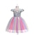 preiswerte Kleider-kinderkleidung Mädchen Kleid Regenbogen Patchwork Kurzarm Pailletten Aktiv Strassenmode Knielang Rosa Purpur