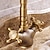 זול קלאסי-ברז כיור אמבטיה - סט מרכזי פליז עתיק קלאסי שתי ידיות ברזי אמבט אחד