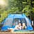 cheap Tents, Canopies &amp; Shelters-4 person Automatic Tent Outdoor UV Resistant Rain Waterproof UPF50+ Double Layered Automatic Camping Tent 2000-3000 mm for Camping / Hiking / Caving PU Leather 240*240*135 cm