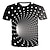 cheap Men&#039;s 3D Tee-Men&#039;s Unisex T shirt Tee Tee Graphic Optical Illusion Round Neck Green Blue Purple Yellow Red 3D Print Plus Size Party Casual Short Sleeve Clothing Apparel Streetwear Punk &amp; Gothic / Summer / Summer