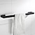 baratos Conjunto de acessórios de casa de banho-Acessório de banheiro suporte de papel higiênico/gancho de roupão e haste de toalha única de banheiro novo design de aço inoxidável montado na parede preto fosco