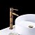 Недорогие классический-смеситель для раковины для ванной комнаты - классический античный латунный центральный кран с одной ручкой и одним отверстием