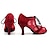 olcso Latin cipők-Női Latin cipők Magassarkúk Kubai sarok Fekete Piros