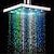 voordelige Regendouches-vierkante veelkleurige badkamer 1/3/7 kleuren automatisch veranderend langzaam watergloed led-licht regendouchekop gegalvaniseerd en aan het plafond gemonteerd