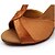 cheap Latin Shoes-Women&#039;s Modern Shoes Line Dance Sandal Customized Heel Brown / Indoor / Satin / Leather / EU40