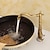 billige Roterbar-antikk kobber kjøkkenkran, gylden/svart enkelthåndtak ett hull galvanisert standard tut sentersett antikk design kjøkkenkraner med varmt og kaldt vann bryter