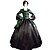 cheap Historical &amp; Vintage Costumes-Princess Maria Antonietta Floral Style Rococo Victorian Renaissance Vacation Dress Dress Party Costume Masquerade Women&#039;s Lace Costume Green / Black Vintage Cosplay Christmas Halloween Party / Evening