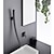 cheap Classical-Wall Mounted Bathroom Sink Faucet,New Design Waterfall Black Single Handle Two Holes Bath Taps with Large Outlet and Flow Adjustable Switch and Hot/Cold Switch