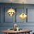 cheap Globe Design-LED Pendant Light Brass Indoor Multi-Lite Pendant, Small LED Chandelier Adjustable Modern for Home Livingroom Lighting