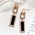 cheap Earrings-Women&#039;s Clear Crystal Drop Earrings Geometrical Heart Letter Stylish Elegant Bohemian Gothic Modern 18K Gold Plated Earrings Jewelry Black / Gold For Party Gift Daily Engagement Club 1 Pair