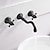 cheap Wall Mount-Bathroom Sink Faucet - Wall Mount / Widespread Electroplated Wall Mounted Two Handles Three HolesBath Taps