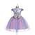 cheap Dresses-Kids Girls&#039; Dress Rainbow Patchwork Short Sleeve Sequins Active Streetwear Knee-length Pink Purple