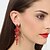 cheap Earrings-Women&#039;s Crystal Drop Earrings Dangle Earrings Round Cut Simple Classic Vintage European Elegant Earrings Jewelry Black / Red For Party Daily Street Holiday Work 1 Pair