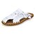 cheap Men&#039;s Slippers &amp; Flip-Flops-Men&#039;s Leather Shoes Summer Daily Home Slippers &amp; Flip-Flops Cowhide Breathable Non-slipping Wear Proof White / Black / Brown