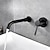 お買い得  壁掛け水栓金具-マット ブラック バスルーム シンクの蛇口 真鍮 壁の設置 流域の蛇口 冷水と温水 ミキサー タップ コンテンポラリー