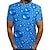 preiswerte 3D-T-Shirt für Männer-Herren T-Shirt Rundhals Kurzarm grün blau lila lässig Alltag Druck Tops Streetwear übertrieben Sommer Grafik T-Shirts