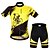 cheap Men&#039;s Clothing Sets-WOSAWE Men&#039;s Women&#039;s Short Sleeve Cycling Jersey with Shorts Yellow / Black Bike Jersey Clothing Suit Breathable 3D Pad Moisture Wicking Quick Dry Anatomic Design Sports Silicone Elastane Painting