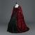 Χαμηλού Κόστους Ιστορικές &amp; Vintage Στολές-Πριγκίπισσα Μαρία Αντωνιέτα Floral στυλ Ροκοκό Βικτοριανό Αναγέννησης φόρεμα διακοπών Φορέματα Κοστούμι πάρτι Χορός μεταμφιεσμένων Γυναικεία Δαντέλα Στολές Κόκκινο+Μαύρο Πεπαλαιωμένο Μεταμφίεση