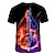 cheap Men&#039;s 3D T-shirts-Men&#039;s T shirt Shirt Graphic Flame Print Short Sleeve Daily Tops Round Neck Purple Gray Gold / Summer