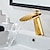 abordables Clásico-juego de grifería - grifos de baño monomando de un solo mando con centro dorado en cascada