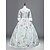 Χαμηλού Κόστους Ιστορικές &amp; Vintage Στολές-Πριγκίπισσα Μαρία Αντωνιέτα Floral στυλ Ροκοκό Βικτοριανό Αναγέννησης φόρεμα διακοπών Φορέματα Κοστούμι πάρτι Χορός μεταμφιεσμένων Φόρεμα χορού Γυναικεία Δαντέλα Στολές Μπλε Πεπαλαιωμένο Μεταμφίεση