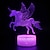 billiga Självlysande leksaker-unicorn led-belysning lyser upp leksak 3d-tecknad film för födelsedagspresenter och festfavoriter1 st