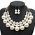 halpa Korusetit-Women&#039;s Necklace Earrings Layered Ball Stylish Oversized Imitation Pearl Earrings Jewelry Gold / White / Red For Daily 1 set