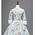 Χαμηλού Κόστους Ιστορικές &amp; Vintage Στολές-Πριγκίπισσα Μαρία Αντωνιέτα Floral στυλ Ροκοκό Βικτοριανό Αναγέννησης φόρεμα διακοπών Φορέματα Κοστούμι πάρτι Χορός μεταμφιεσμένων Φόρεμα χορού Γυναικεία Δαντέλα Στολές Μπλε Πεπαλαιωμένο Μεταμφίεση