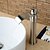 cheap Classical-Brass Bathroom Sink Faucet,Waterfall Nickel Brushed Vessel Single Handle One Hole Contemporary Bath Taps with Hot and Cold Switch and Ceramic Valve