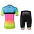 cheap Men&#039;s Clothing Sets-Miloto Women&#039;s Short Sleeve Cycling Jersey with Shorts - Rainbow LGBT Plus Size Bike Jersey, Reflective Strips, Sweat-wicking Spandex Gradient / Stretchy