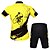 זול ערכות בגדי גברים-WOSAWE בגדי ריקוד גברים בגדי ריקוד נשים שרוולים קצרים חולצת ג&#039;רסי ומכנס קצר לרכיבה צהוב / שחור אופניים ג&#039;רזי חליפות בגדים נושם 3D לוח פתילת לחות ייבוש מהיר עיצוב אנטומי ספורט סיליקון אלסטיין ציור