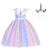 cheap Movie &amp; TV Theme Costumes-Princess Unicorn Cosplay Costume Masquerade Flower Girl Dress Girls&#039; Movie Cosplay Fashion Party A-Line Slip Purple Yellow Rosy Pink Dress Headwear Christmas Carnival Cotton World Book Day Costumes
