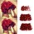 cheap Human Hair Weaves-6 Bundles with Closure Brazilian Hair Curly Human Hair Human Hair Extensions Weave Hair Weft with Closure 8 inch Red Human Hair Weaves Women Extention Best Quality Human Hair Extensions